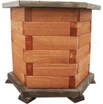 Květináč Květináč dřevěný béžový KONIUSZEK OGRODY 39 cm x 39 cm x 33 cm