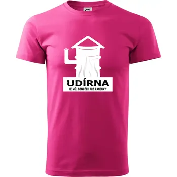 Pánská móda Udírna je můj domeček pro panenky - Klasické pánské triko vyšší gramáže - L ( Purpurová )