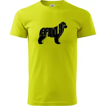 Novofundlandský pes - nápis v tělě - Klasické pánské triko vyšší gramáže - XS ( Limetková )