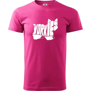 Pánská móda Jorkšírský teriér - Yorkie - Nápis v těle - Klasické pánské triko vyšší gramáže - XL ( Purpurová )