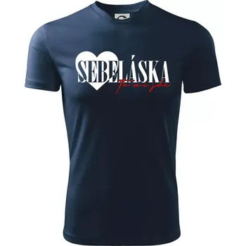 Chlapecké tričko Sebeláska ta mi jde - Dětské triko sportovní (dresovina) - 122 cm/6 let ( Námořní modrá (velmi tmavá - téměř černá) )