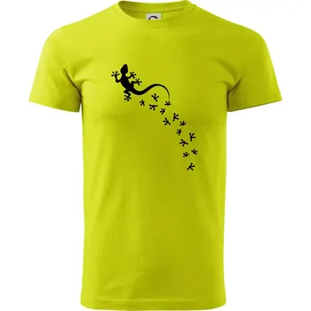 Pánské tričko Geocaching Gekoni - Klasické pánské triko vyšší gramáže - XL ( Limetková )