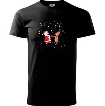 Pánské tričko Tancující Santa a sob - Triko extra velké (5-8XL) - 6XL ( Černá )