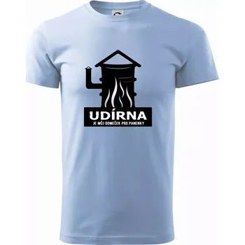 Pánské tričko Udírna je můj domeček pro panenky - Klasické pánské triko vyšší gramáže - 4XL ( Pyžamově světlá modrá )