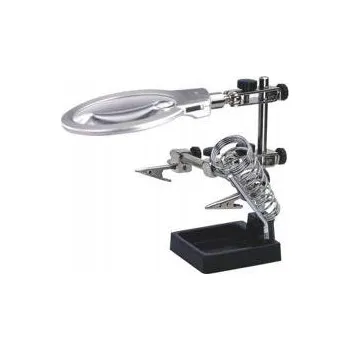 Lupa Sada třetí ruka s držákem pro PCB + lupa LED