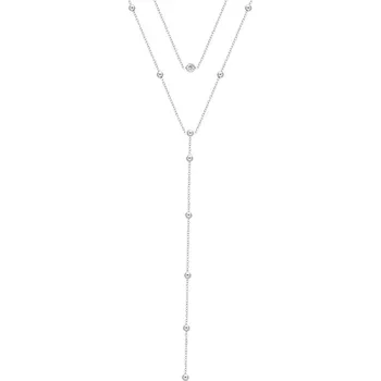 Řetízek Biju Dvojitý řetízek z chirurgické oceli se zirkony 2506 Stříbrná