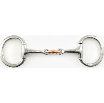 Vybavení pro koně Udidlo oliva 2x lomená Premier Equine s měděným středem 5"