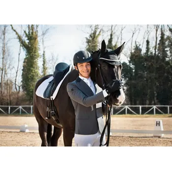 Koňská maska proti hmyzu Čabraka EQUESTRO GP Logo Černá/černá PONY