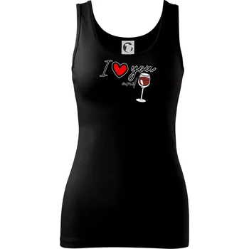 Dámské tričko I love you and red wine - Dámské tílko - XS ( Černá )