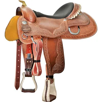 Jezdecké sedlo Westernové sedlo POOL'S Reining Butterfly 2040 koňak 15,5" FULL QUARTER