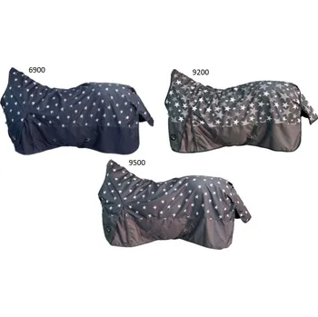 Deka pro koně Nepromokavá výběhová deka HKM Pittsburgh Stars 600D 300g světle šedá 155 cm