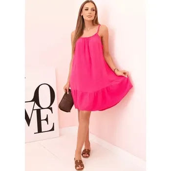 Dámské šaty Mušelínové letní šaty mini 70-7 růžová univerzální 100% bavlna (univerzální )