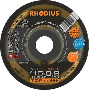 Řezný kotouč Rhodius 210057 | Řezný kotouč 115 x 0,8 x 22,23 mm, XT8 EXACT, rovný