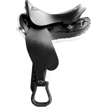 Jezdecké sedlo Trekingové westernové sedlo Pioneer Hnědá