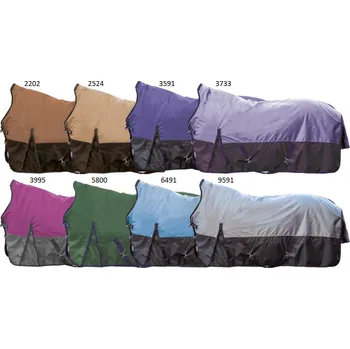 Jezdectví Nepromokavá výběhová deka HKM Highneck Pittsburgh 600D 300g fialová/černá 165 cm