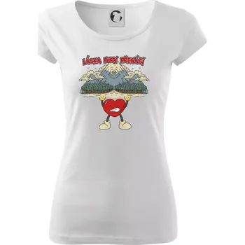 Dámské tričko Láska hory přenáší - Dámské triko Pure - XL ( Bílá )