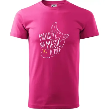 Miluju tě na měsíc a zpět - Klasické pánské triko vyšší gramáže - 4XL ( Purpurová )