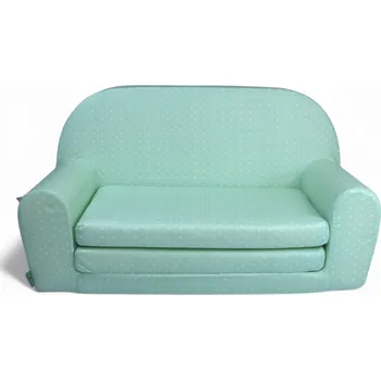 Pohovka Sofa Fortisline MALÁ DĚTSKÁ POHOVKA S TEČKAMI 78 x 104 cm látka zelená