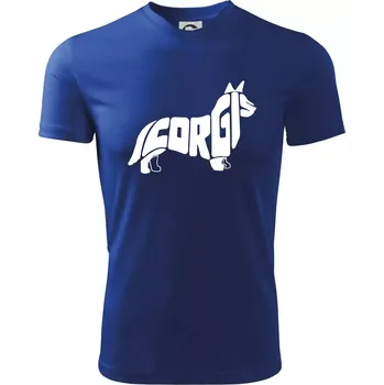 Chlapecké oblečení Corgi - nápis v těle - Dětské triko sportovní (dresovina) - 134 cm/8 let ( Královská modrá )