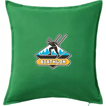 Polštář Biathlon logo - Polštář 50x50 - 50x50 - Pouze potah ( Středně zelená )