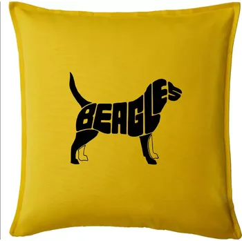 Polštář Bígl - nápis v těle - Polštář 50x50 - 50x50 - Pouze potah ( Žlutá )