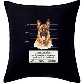 Polštář Lump a darebák - Německý ovčák - Polštář 50x50 - 50x50 - Pouze potah ( Černá )