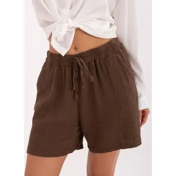 Dámské kraťasy Hnědé dámské šortky z mušelínu