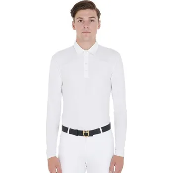 Pánské závodní polo tričko Equestro s dlouhým rukávem S Modrá