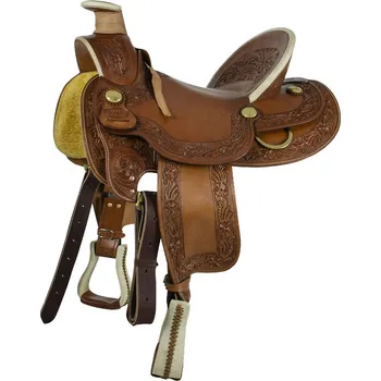 Jezdecké sedlo Westernové sedlo POOL'S Wade Chestnut 16,5"