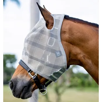 Koňská maska proti hmyzu Maska proti hmyzu Horseware Newmarket, bez uší Šedá FULL