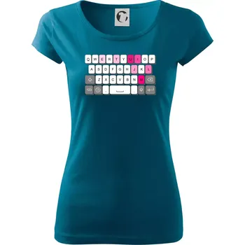 Dámské oblečení Klávesnice miluju tě - Dámské triko Pure - M ( Petrolejová )