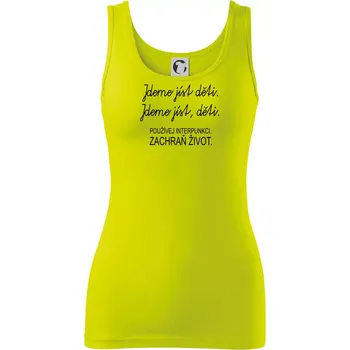 Dámské tričko Jdeme jíst děti - Dámské tílko - 2XL ( Limetková )