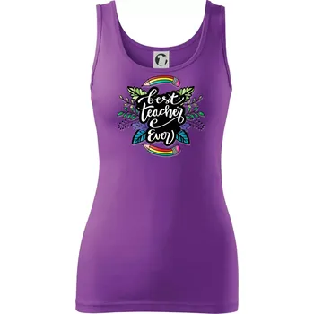 Barevné tužky best teacher ever - Dámské tílko - XS ( Fialová )