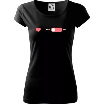 Dámské tričko Love OFF - Dámské triko Pure - L ( Černá )