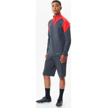 Dámská mikina KIPSTA Fotbalová mikina se zipem u krku Viralto Club pro dospělé 3XL ČERVENÁ|ŠEDÁ