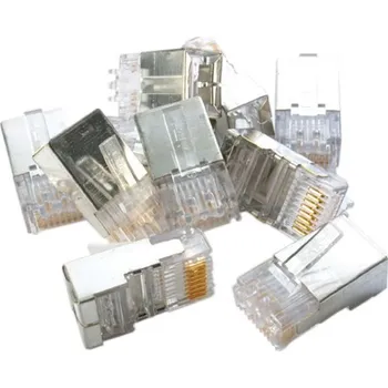 Konektor RJ45 kat.5e stíněný, na kulatý kabel (lanko),10ks