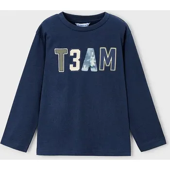 Dívčí tričko Bavlněné tričko s dlouhým rukávem Mayoral 4077.5A.Mini.9BYA námořnická modř 59X, vel. 110