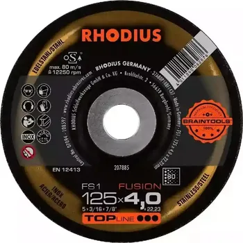 Brusný kotouč Rhodius 207885 | Brusný kotouč 125x4,0x22,23 mm, Z80, FS1 FUSION