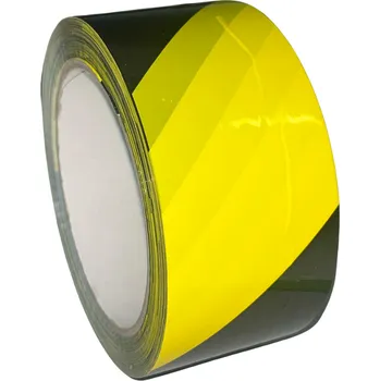 Průmyslové lepidlo Výstražná lepící páska PP žlutočerná 50 mm x 66 m