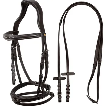Equestro uzdečka soft stitched leather Černá EXTRA FULL