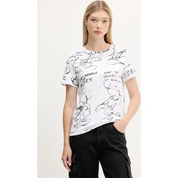 Bavlněné tričko Desigual MICKEY SKETCH 25WWTK03 bílá 00A, vel. S