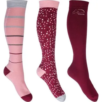 Jezdecké oblečení Jezdecké podkolenky HKM Miami - 3 páry Šedá 35-38