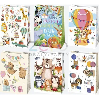 Dárková taška Taška papírová dárková 23x32x11 cm (lak) - dětské (mix 3)