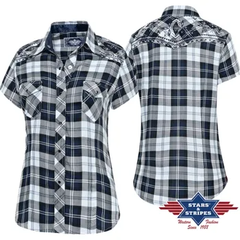 Dámská westernová košile PASADENA BLUE SHORT XXXL
