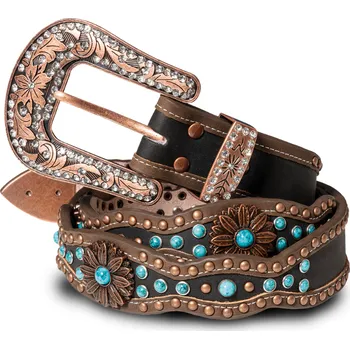 Opasek Westernový kožený opasek STONE-9 XL