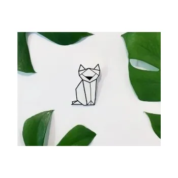 Náušnice Brož kočka origami - Bramboo