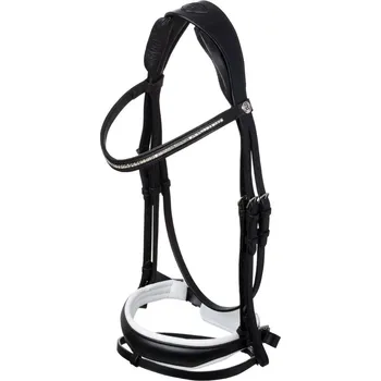 Jezdectví Uzdečka ACAVALLO Creazione Calfskin Černá/bílá FULL
