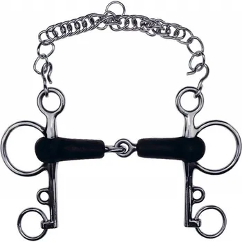 Udidlo pro koně Udidlo FEELING pelham potažený gumou lomený 13,5 cm