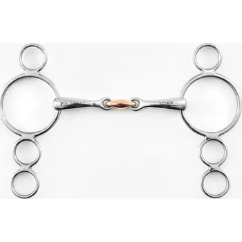 Vybavení pro koně Udidlo sněhulák 2x lomené Premier Equine s měděným středem 4,5"