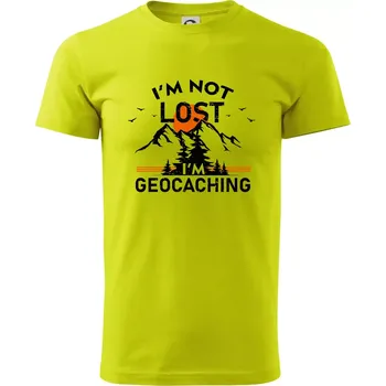Im not lost - geocaching - Klasické pánské triko vyšší gramáže - XS ( Limetková )